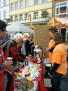 Aktion Coffee to stop auf der Marktstätte