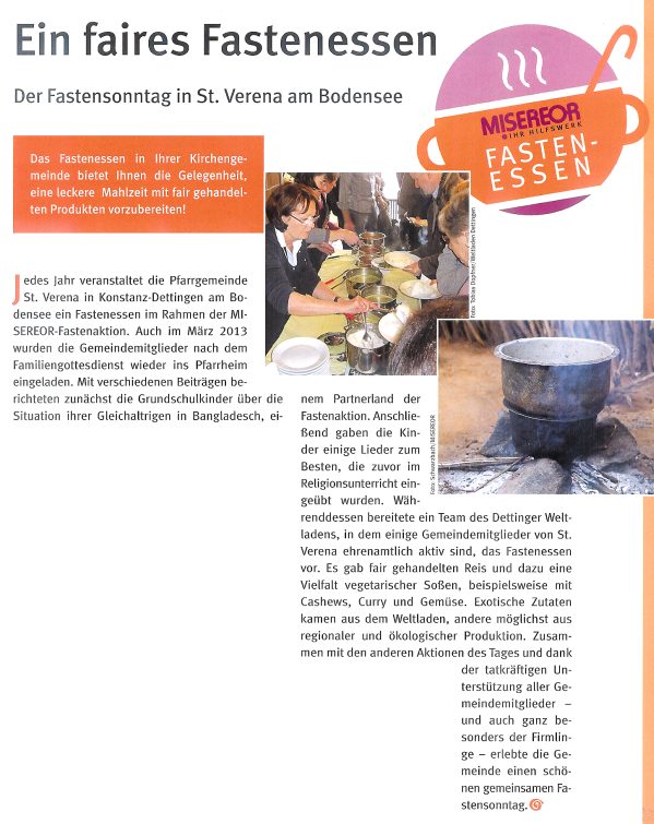 Misereor-Broschüre fair durch das Kirchenjahr